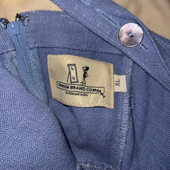 Fashion Brand Company Cindy Linen Pinafore Dress. Handmade USA. SIZE XL - Picture 3 of 5